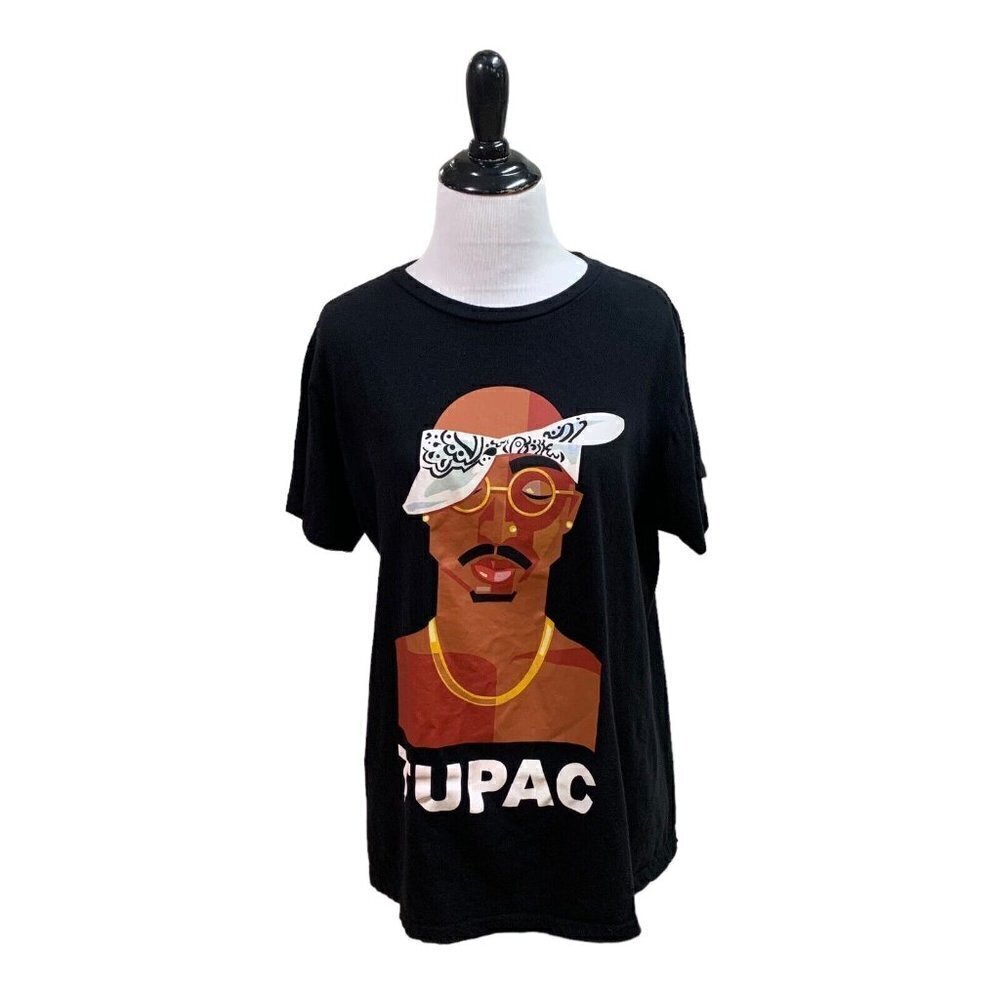 Cross Colors Women's Crewneck T-Shirt Tupac Shakur Graphic Print Rap Hip Hop